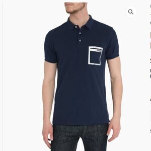 Marc by Marc Jacobs Men’s MBMJ Pocket S/S Polo Shirt Gettysburg Blue NWT